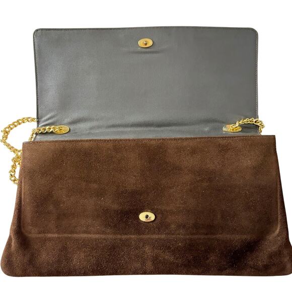 Vintage Susan Gail Suede Clutch Shoulder Bag Brown - Picture 7 of 11